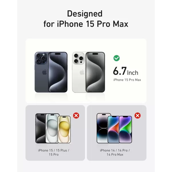 imageAnker 9H Glass for iPhone 15 Pro Max Screen Protector Military Grade Shatterproof ampamp Ultra Durable Screen Protector for 15 Pro Max Tempered Glass Full Coverage Protection Easy Installation2PackiPhone 15 Pro max