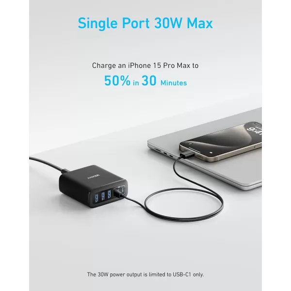 imageAnker Desktop Charger Fast Charging USB C Charger 112W Max 6Port Charging Station for iPhone iPad MacBook Samsung and More Cable Not IncludedBlack