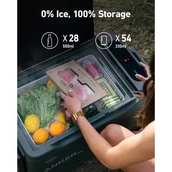 imageAnker EverFrost 30 Powered Cooler 33L Portable Refrigerator for Car Powered Cooler with 299Wh Battery Powered by ACDC or Solar for Outdoor Camping Travel and Fishing Fits in TrucksAnker EverFrost 40