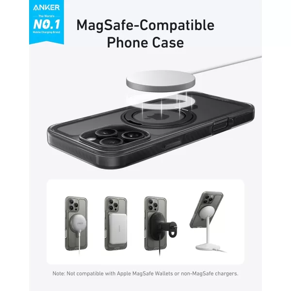 imageAnker MagGo Magnetic Case with Stand 360 Ring Stand for Pro Max WhiteBlack