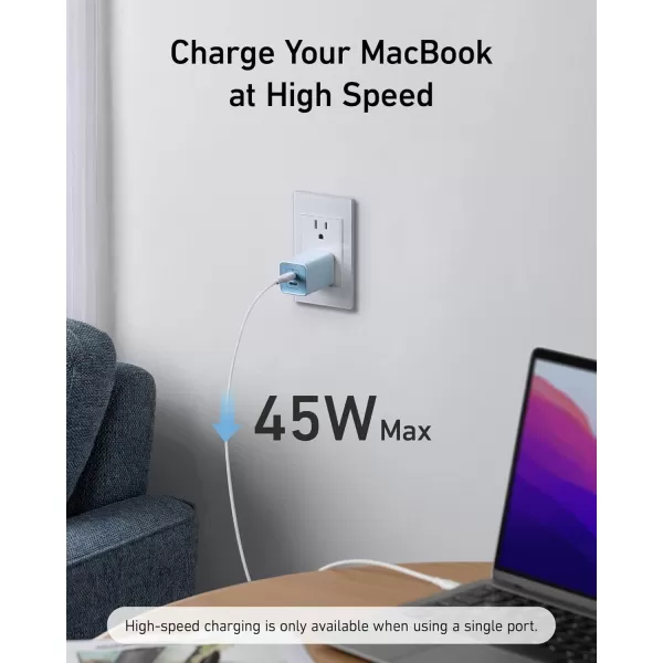 imageAnker Nano Charger 47W USB C Charger 2 Port Compact Foldable GaN Charger for iPhone 1615 and More Series Galaxy Pixel Compatible with MagSafe