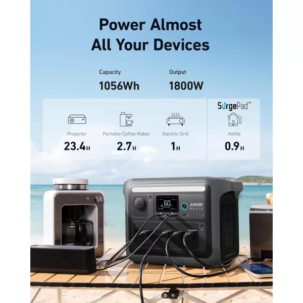 imageAnker SOLIX C1000 Portable Power Station and BP1000 Expansion Battery 1800W Solar Generator Full Charge in 58 Min 2112Wh LiFePO4 Battery for Outdoor Camping and Home Backup Optional Solar PanelAnker Solix C1000Protection Bag