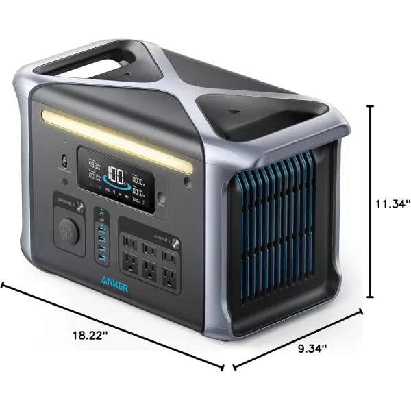 imageAnker SOLIX F1200 Portable Power Station PowerHouse 757 1800W Solar Generator 1229Wh Battery Generators for Home Use LiFePO4 Power Station for Outdoor Camping and RVs Solar Panel OptionalAnker SOLIX F1200