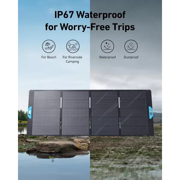 imageAnker SOLIX PS200 Solar Panel with Adjustable Kickstand 200W Foldable Portable Solar Charger IP67 Waterproof 23 Higher Energy Conversion Efficiency for Camping RVs and Blackouts400W Solar Panel