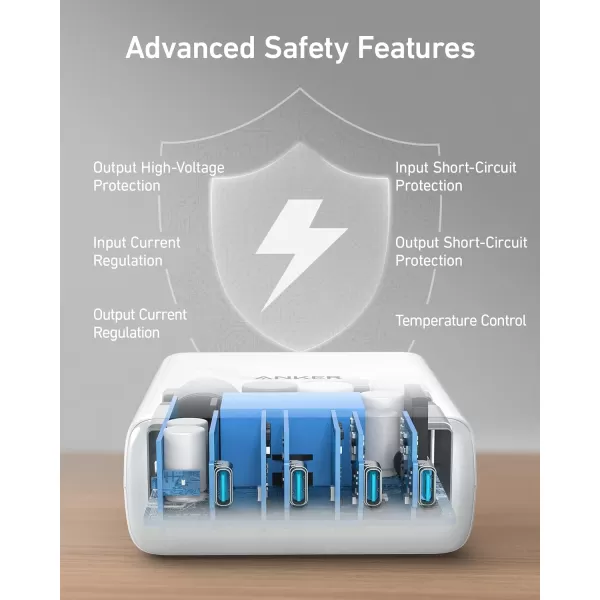 imageAnker USB C 120W 547 Charger PowerPort III 4Port Charging Station for MacBook ProAir iPhone iPhone 1515 Plus15 Pro15 Pro Max1413 Series Galaxy Pixel 43 iPad Series and More Devices