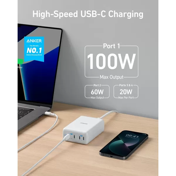 imageAnker USB C 120W 547 Charger PowerPort III 4Port Charging Station for MacBook ProAir iPhone iPhone 1515 Plus15 Pro15 Pro Max1413 Series Galaxy Pixel 43 iPad Series and More Devices