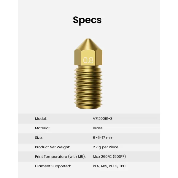 imageAnkerMake 10Pack 04 mm Nozzle Kit Premium Brass for AnkerMake M5M5C 3D PrintersGolden