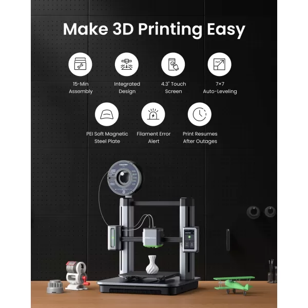 imageAnkerMake M5 3D Printer AnkerMake PLA 3D Printing Filament Black and White and Accessory Set