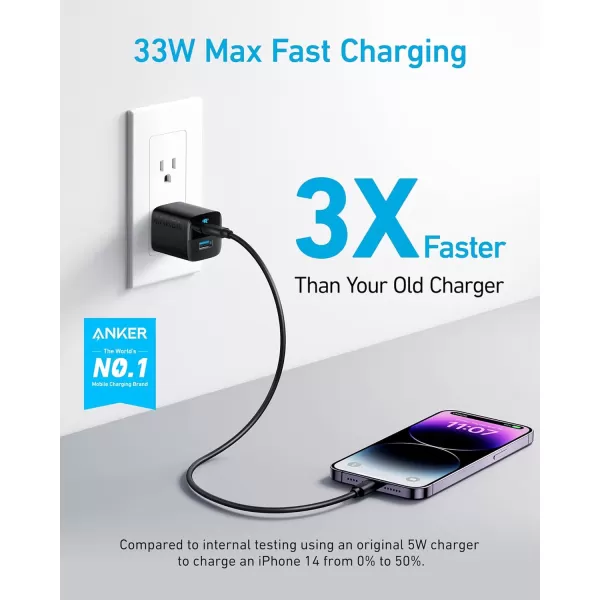 imageUSB C Charger 33W Anker 323 Charger 2 Port Compact Charger with Foldable Plug for iPhone 1515 Plus15 Pro15 Pro Max1413 Pixel Galaxy iPadiPad Mini and More Cable Not Included  WhiteBlack