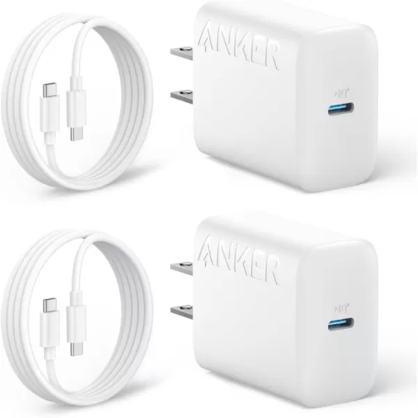 imageAnker 25W USBC Super Fast Charger Anker Charger NonFoldable with USBC Cable Supports PPS Fast Charging for Samsung Galaxy S23 UltraS23S23S22S21S20Note 20 ampamp More 2Pack 5ft Cable IncludedWhite