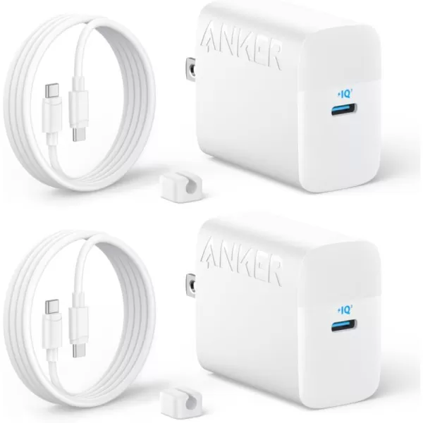 imageAnker 45W USB C Charger Block PPS Fast Charger with USBC Cable for iPhone 1615 and More Series iPad Galaxy S24 Ultra 2Pack 5 ft Cable IncludedWhite