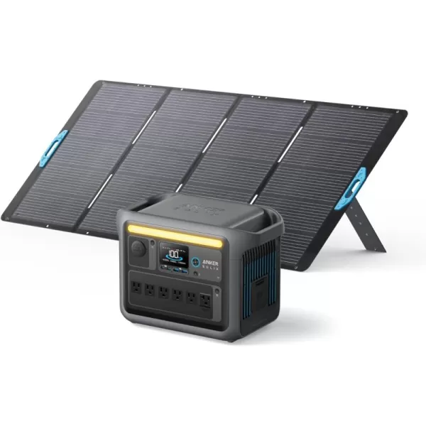 imageAnker SOLIX C1000 Portable Power Station and BP1000 Expansion Battery 1800W Solar Generator Full Charge in 58 Min 2112Wh LiFePO4 Battery for Outdoor Camping and Home Backup Optional Solar PanelAnker Solix C1000400W Solar Panel