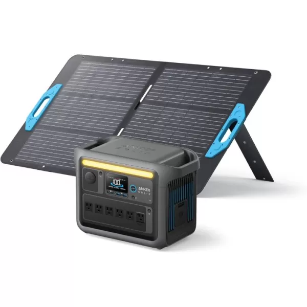 imageAnker SOLIX C1000 Portable Power Station and BP1000 Expansion Battery 1800W Solar Generator Full Charge in 58 Min 2112Wh LiFePO4 Battery for Outdoor Camping and Home Backup Optional Solar PanelAnker SOLIX C1000100W Solar Panel