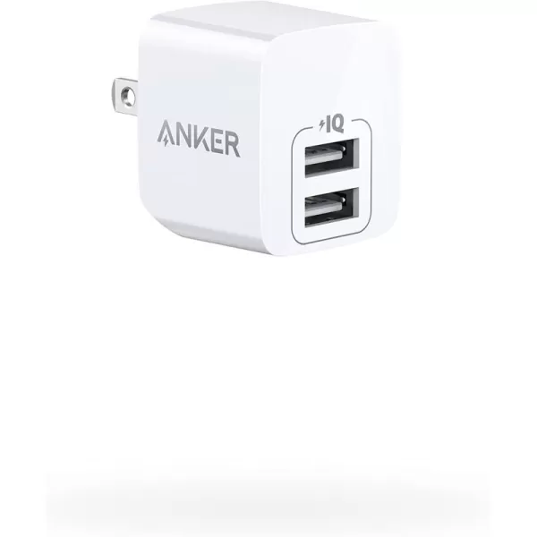 imageUSB Charger Anker 2Pack Dual Port 12W Wall Charger Adapter USB Charger Block with Foldable Plug Charging Box Brick Cube for iPhone 15 14 13 12 11 Pro Max Galaxy S22 S21 Note 20 HTC Moto LGWhite