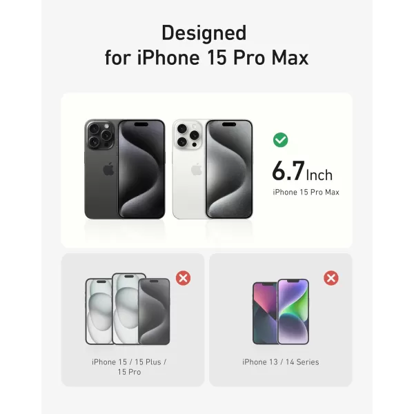 imageAnker Magnetic Phone Case for iPhone 15 Pro Max Case AntiSlip and DropProof Protective Cover with 360 Ring Stand iPhone Case Compatible with MagSafe Exclusively Designed for iPhone 15 Pro MaxClear