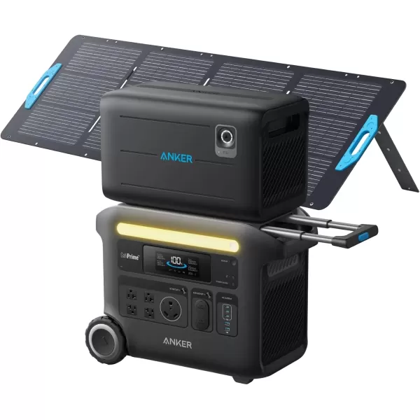 imageAnker SOLIX F2600 Portable Power Station 2400W Peak 3600W Solar Generator GaNPrime Battery Generators for Home Use 2560Wh LiFePO4 Power Station for Outdoor Camping and RVs Solar Panel OptionalAnker SOLIX F26001200W Solar PanelBP2600