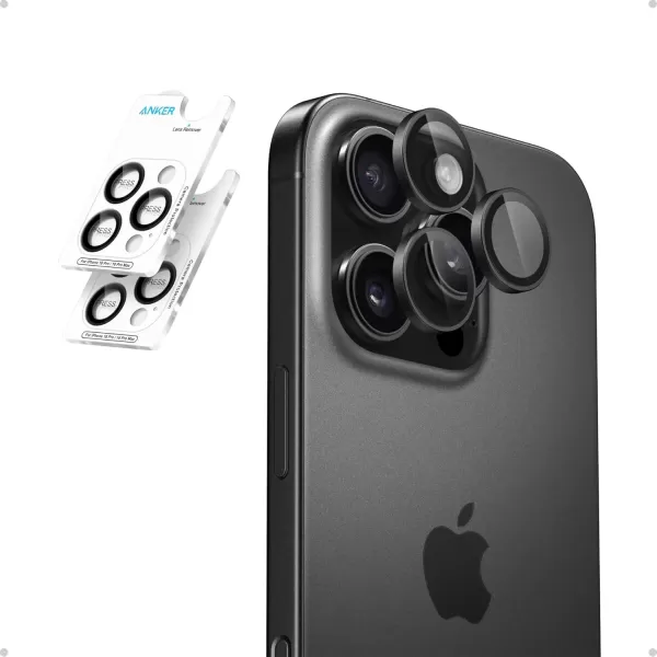 imageAnker Camera Lens Protector for iPhone 16 Pro16 Pro Max 2Pack HD and UltraDurable ShieldX Glass Easy Installation Exclusively for iPhone 16 Pro16 Pro Max BlackBlack