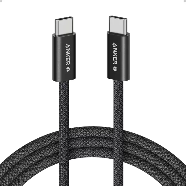 imageAnker Zolo USB C to USB C Cable Braided and DirtFree Type C Fast Charging Cable Slim Connector for iPhone 16 Series MacBook 240W Black 6ftBlack