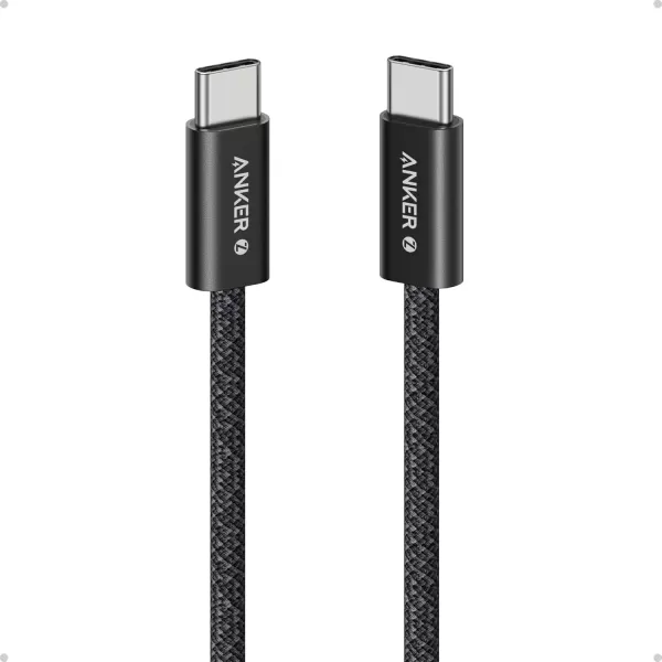 imageAnker Zolo USB C to USB C Cable Braided and DirtFree Type C Fast Charging Cable Slim Connector for iPhone 16 Series MacBook 240W Black 6ftBlack