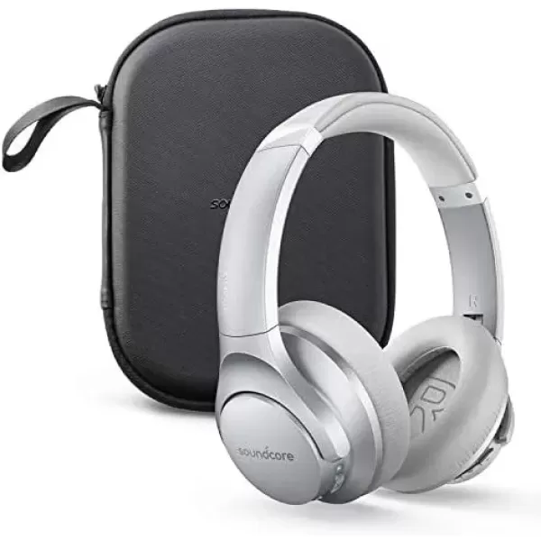 imageAnker Soundcore Life Q20 Hybrid Active Noise Cancelling Headphones Wireless Over Ear Bluetooth Headphones with 40H Playtime HiRes Audio Deep Bass Memory Foam Ear Cups and Headband for TravelWorkSilver