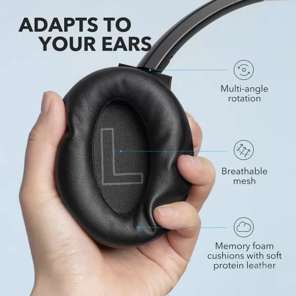 imageAnker Soundcore Life Q20 Hybrid Active Noise Cancelling Headphones Wireless Over Ear Bluetooth Headphones with 40H Playtime HiRes Audio Deep Bass Memory Foam Ear Cups and Headband for TravelWorkBlack