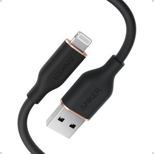 imageAnker Flow Cable USB A to Lightning Cable Durable Charging Cord for iPhone 141312 iPad AirMiniPro Cable iPod Nano AirPods and More Cord Organizer Included 3FT USB 203ft