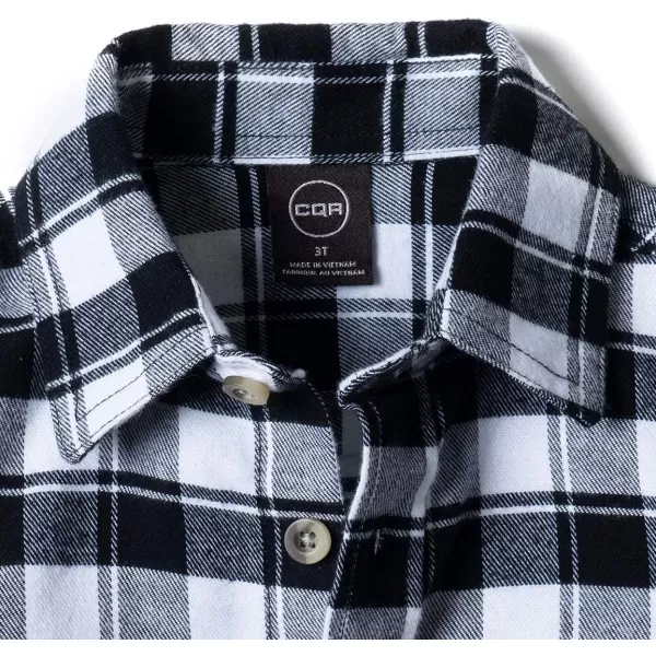 CQR Kids Little Boys Girls Baby Plaid Flannel Shirt Long Sleeve AllCotton Soft Brushed Casual Button Down ShirtsFlannel Plaid Black Buffalo