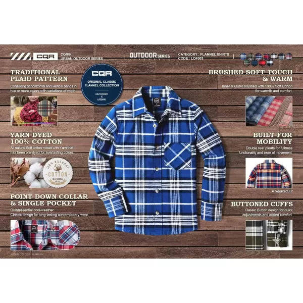 CQR Kids Little Boys Girls Baby Plaid Flannel Shirt Long Sleeve AllCotton Soft Brushed Casual Button Down ShirtsFlannel Plaid Black Buffalo