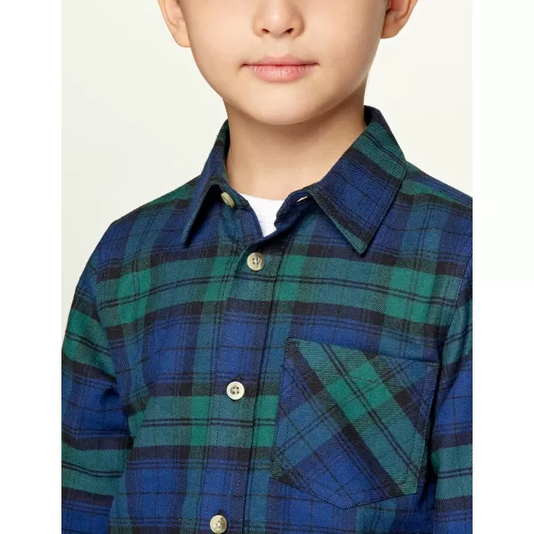 CQR Kids Little Boys Girls Baby Plaid Flannel Shirt Long Sleeve AllCotton Soft Brushed Casual Button Down ShirtsFlannel Plaid Black Watch