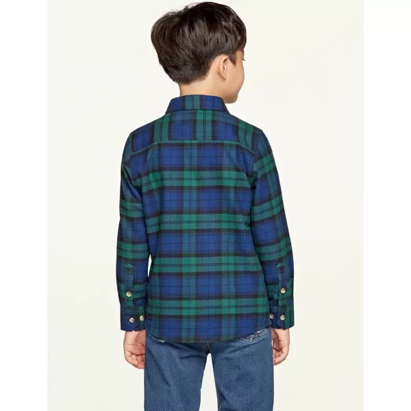 CQR Kids Little Boys Girls Baby Plaid Flannel Shirt Long Sleeve AllCotton Soft Brushed Casual Button Down ShirtsFlannel Plaid Black Watch