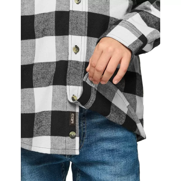 CQR Kids Little Boys Girls Baby Plaid Flannel Shirt Long Sleeve AllCotton Soft Brushed Casual Button Down ShirtsFlannel Plaid Classic Black