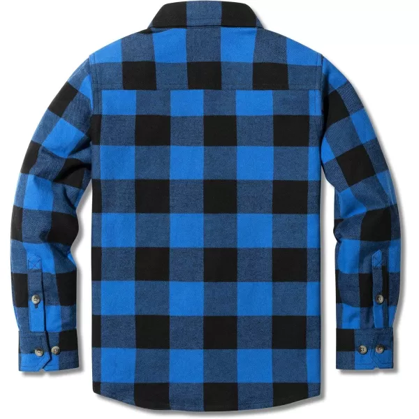 CQR Kids Little Boys Girls Baby Plaid Flannel Shirt Long Sleeve AllCotton Soft Brushed Casual Button Down ShirtsFlannel Plaid Classic Blue