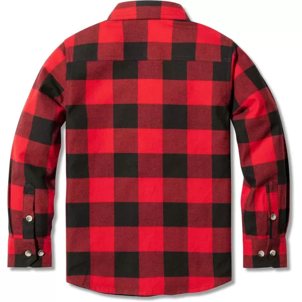 CQR Kids Little Boys Girls Baby Plaid Flannel Shirt Long Sleeve AllCotton Soft Brushed Casual Button Down ShirtsFlannel Plaid Classic Red