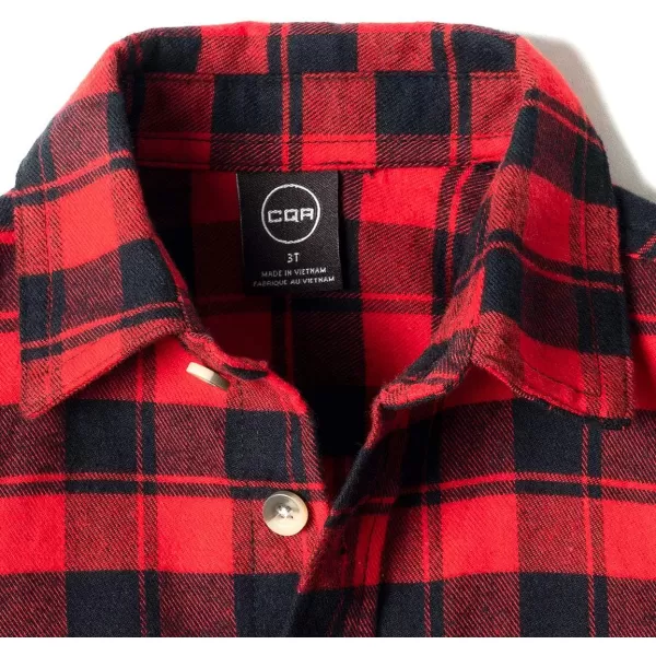 CQR Kids Little Boys Girls Baby Plaid Flannel Shirt Long Sleeve AllCotton Soft Brushed Casual Button Down ShirtsFlannel Plaid Red Buffalo