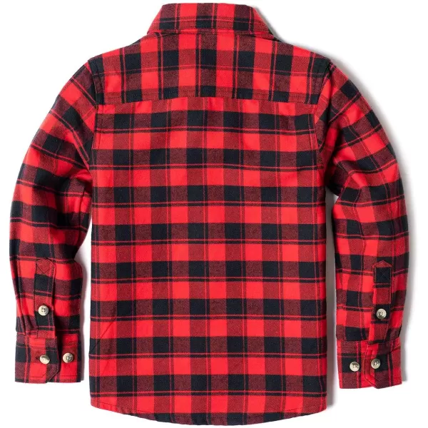 CQR Kids Little Boys Girls Baby Plaid Flannel Shirt Long Sleeve AllCotton Soft Brushed Casual Button Down ShirtsFlannel Plaid Red Buffalo