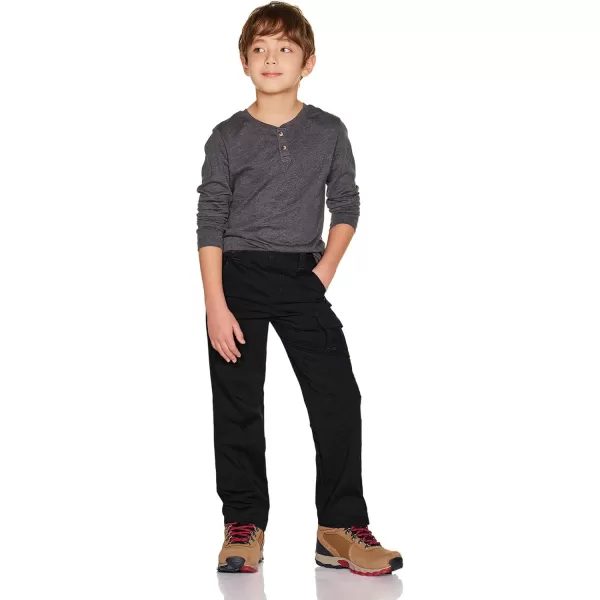 CQR Kids Youth Hiking Cargo Pants Outdoor Camping Pants UPF 50 Quick Dry Regular PantsDriflex Black