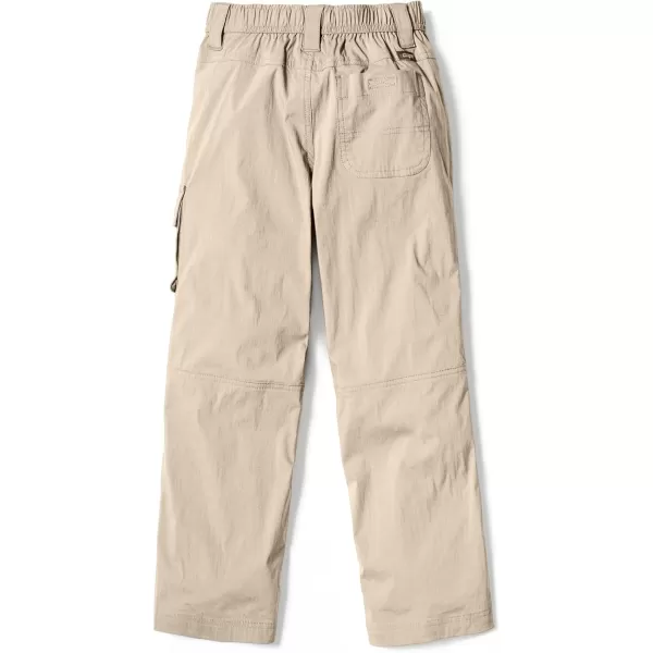 CQR Kids Youth Hiking Cargo Pants Outdoor Camping Pants UPF 50 Quick Dry Regular PantsDriflex Khaki