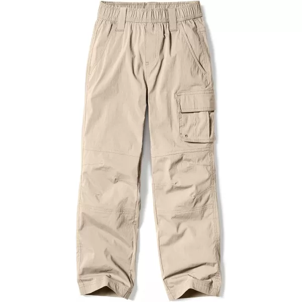 CQR Kids Youth Hiking Cargo Pants Outdoor Camping Pants UPF 50 Quick Dry Regular PantsDriflex Khaki