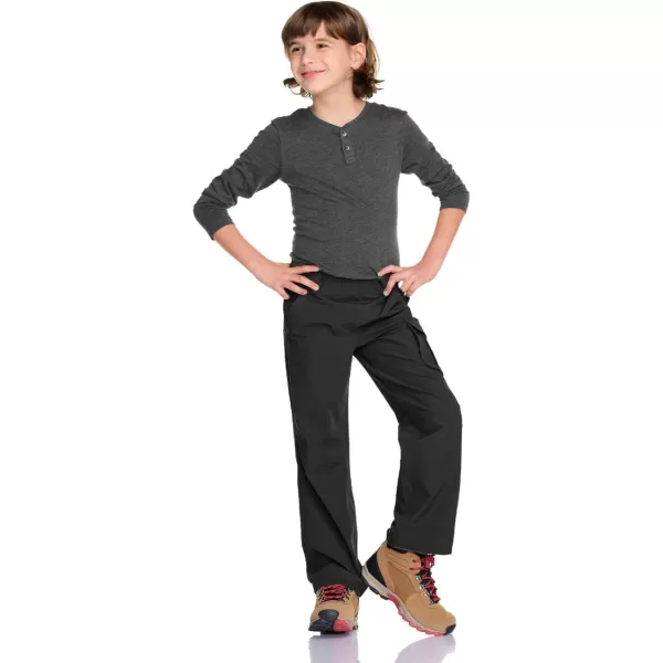 CQR Kids Youth Hiking Cargo Pants Outdoor Camping Pants UPF 50 Quick Dry Regular PantsShenandoah Black