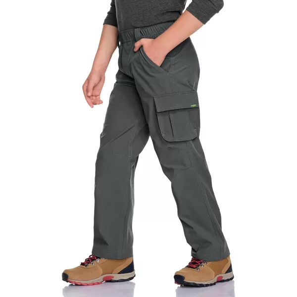 CQR Kids Youth Hiking Cargo Pants Outdoor Camping Pants UPF 50 Quick Dry Regular PantsShenandoah Carbon Grey