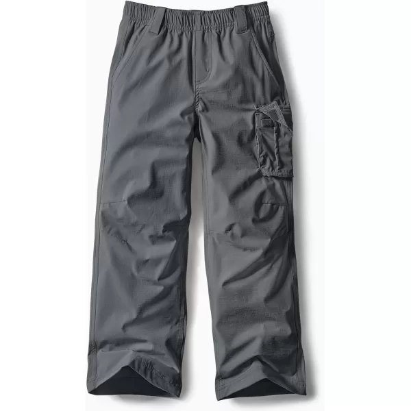 CQR Kids Youth Hiking Cargo Pants Outdoor Camping Pants UPF 50 Quick Dry Regular PantsShenandoah Carbon Grey