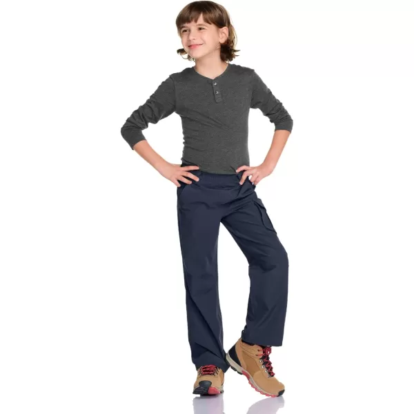 CQR Kids Youth Hiking Cargo Pants Outdoor Camping Pants UPF 50 Quick Dry Regular PantsShenandoah Pristine Navy