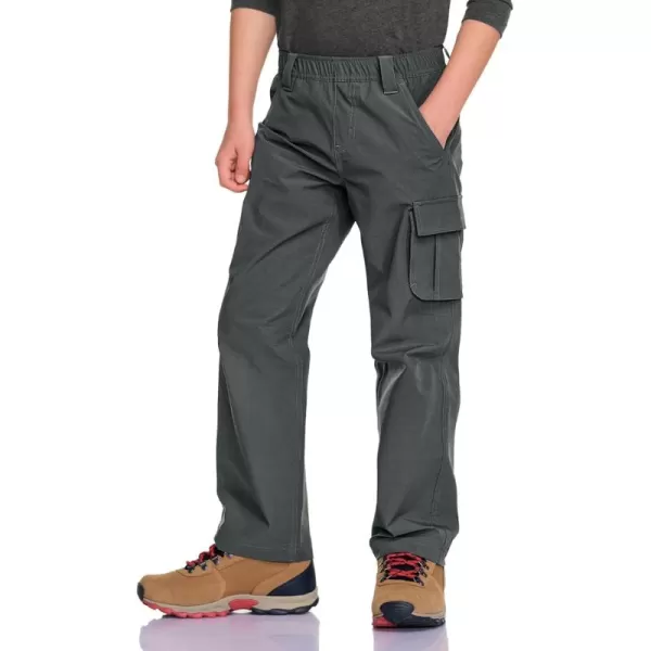 CQR Kids Youth Hiking Cargo Pants Outdoor Camping Pants UPF 50 Quick Dry Regular PantsShenandoah Carbon Grey