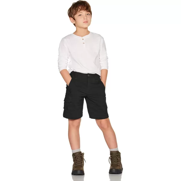 CQR Kids Youth Hiking Cargo Pants UPF 50 Quick Dry Convertible Zip Off Pants Outdoor Camping PantsConvertible Black