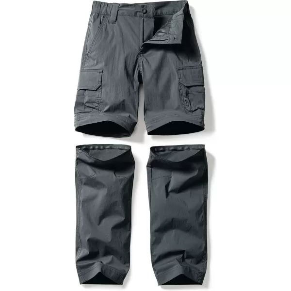 CQR Kids Youth Hiking Cargo Pants UPF 50 Quick Dry Convertible Zip Off Pants Outdoor Camping PantsConvertible Charcoal