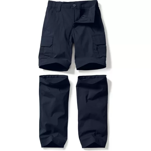 CQR Kids Youth Hiking Cargo Pants UPF 50 Quick Dry Convertible Zip Off Pants Outdoor Camping PantsConvertible Navy