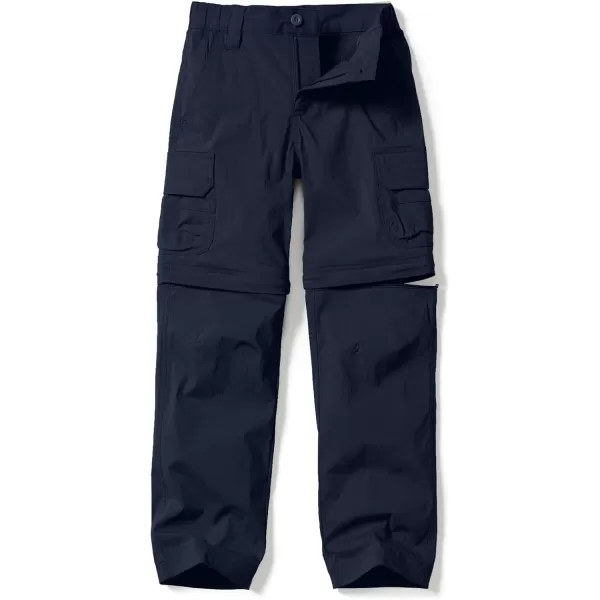 CQR Kids Youth Hiking Cargo Pants UPF 50 Quick Dry Convertible Zip Off Pants Outdoor Camping PantsConvertible Navy