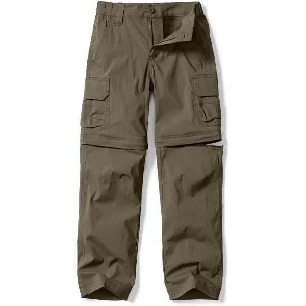 CQR Kids Youth Hiking Cargo Pants UPF 50 Quick Dry Convertible Zip Off Pants Outdoor Camping PantsConvertible Tundra