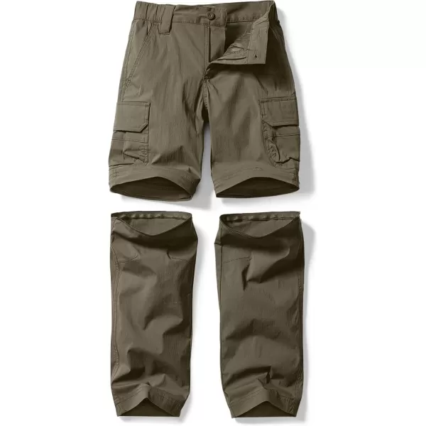 CQR Kids Youth Hiking Cargo Pants UPF 50 Quick Dry Convertible Zip Off Pants Outdoor Camping PantsConvertible Tundra