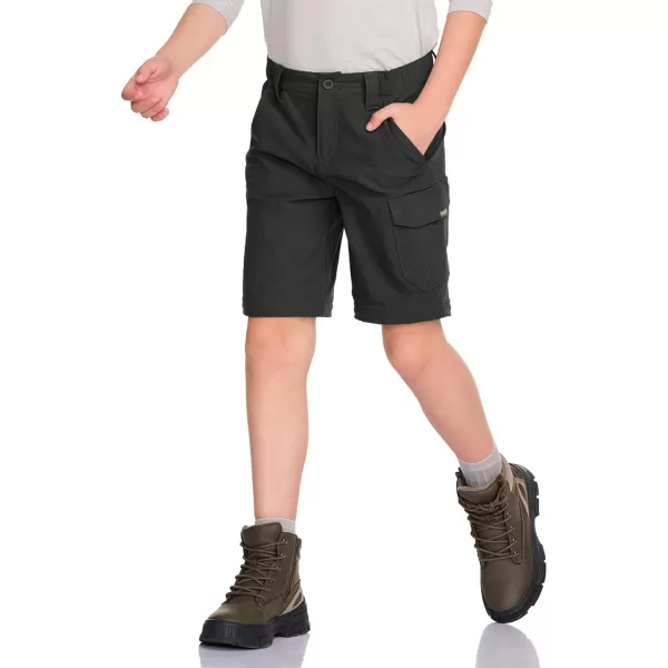 CQR Kids Youth Hiking Cargo Pants UPF 50 Quick Dry Convertible Zip Off Pants Outdoor Camping PantsShenandoah Black